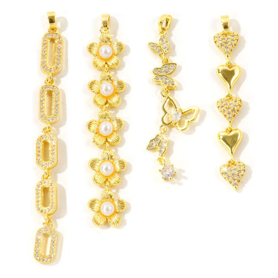 Image de 2 Pcs Pendentifs En Gros en Plaqué Or 18K en Laiton Franges