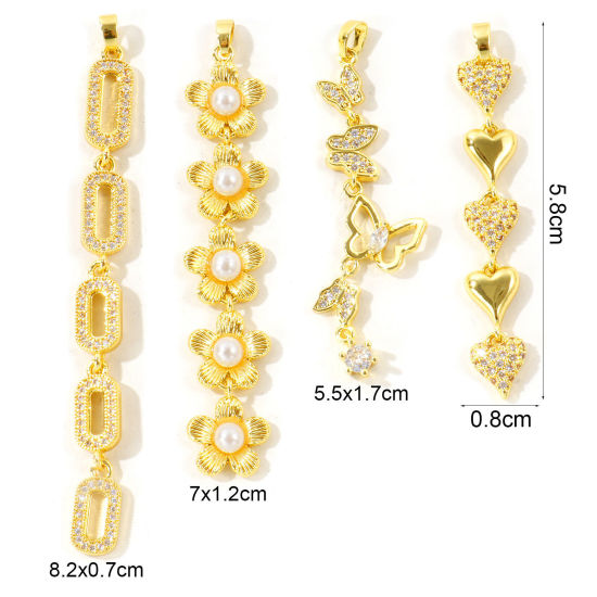 Image de 2 Pcs Pendentifs En Gros en Plaqué Or 18K en Laiton Franges