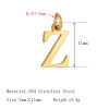 Picture of 5 PCs Eco-friendly PVD 304 Stainless Steel Capital Alphabet Initial Letter Name Charms Wholesale Mirror Polishing 11mm x 7mm