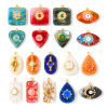 Picture of 2 PCs Eco-friendly PVD Waterproof Anti-Tarnish Hypoallergenic 304 Stainless Steel & Resin Charms Wholesale 18K Real Gold Plated Enamel