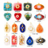 Picture of 2 PCs Eco-friendly PVD Waterproof Anti-Tarnish Hypoallergenic 304 Stainless Steel & Resin Charms Wholesale 18K Real Gold Plated Enamel