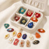 Picture of 2 PCs Eco-friendly PVD Waterproof Anti-Tarnish Hypoallergenic 304 Stainless Steel & Resin Charms Wholesale 18K Real Gold Plated Enamel