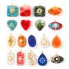 Picture of 2 PCs Eco-friendly PVD Waterproof Anti-Tarnish Hypoallergenic 304 Stainless Steel & Resin Charms Wholesale 18K Real Gold Plated Enamel