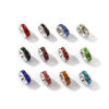 Picture of 20 PCs Eco-friendly 304 Stainless Steel & Rhinestone Birthstone Rondelle Beads Wholesale Silver Tone 8mm Dia.