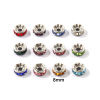 Picture of 20 PCs Eco-friendly 304 Stainless Steel & Rhinestone Birthstone Rondelle Beads Wholesale Silver Tone 8mm Dia.
