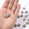 Picture of 20 PCs Eco-friendly 304 Stainless Steel & Rhinestone Birthstone Rondelle Beads Wholesale Silver Tone 8mm Dia.