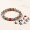 Picture of 20 PCs Eco-friendly 304 Stainless Steel & Rhinestone Birthstone Rondelle Beads Wholesale Silver Tone 8mm Dia.