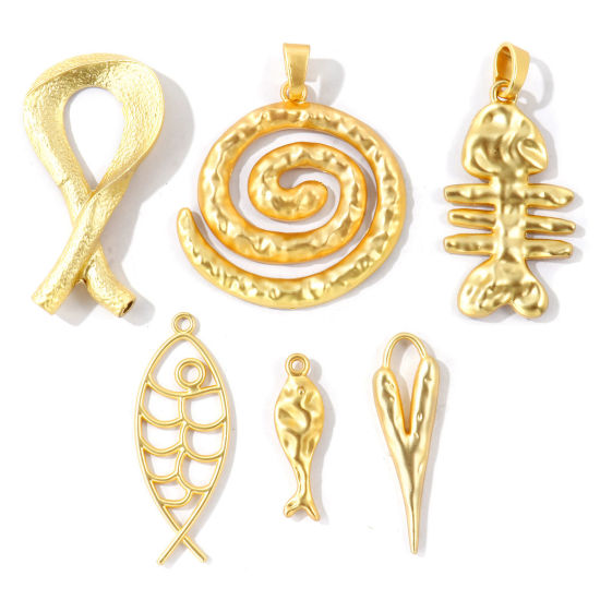 Picture of 1 Piece Zinc Based Alloy Pendants Wholesale Matt Gold
