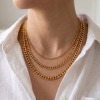 Picture of Wholesale Curb Link Chain Necklace, Multicolor 304 Stainless Steel, Women's Eco-friendly Simple Stylish Gift Jewelry For Retailer, 1 Piece
