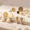 Picture of 4 PCs Brass Simple Ear Post Stud Earring For DIY Jewelry Making Accessories Wholesale Multicolor With Loop Post/ Wire Size: 0.8mm(20 gauge)