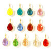 Picture of 1 Piece Eco-friendly Brass & Glass Geometric Charms Wholesale, Drop 18K Real Gold Plated 28mm x 13mm