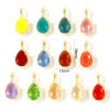 Picture of 1 Piece Eco-friendly Brass & Glass Geometric Charms Wholesale, Drop 18K Real Gold Plated 28mm x 13mm