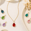 Picture of 1 Piece Eco-friendly Brass & Glass Geometric Charms Wholesale, Drop 18K Real Gold Plated 28mm x 13mm