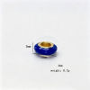 Picture of 1 Piece Brass European Style Large Hole Charm Beads Wholesale 18K Gold Plated Multicolor Abacus Enamel 10mm x 3mm, Hole: Approx 4mm