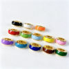 Picture of 1 Piece Brass European Style Large Hole Charm Beads Wholesale 18K Gold Plated Multicolor Drum Enamel 10mm x 4mm, Hole: Approx 5mm