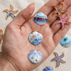 Picture of 1 Piece Eco-friendly PVD Waterproof Anti-Tarnish Hypoallergenic 304 Stainless Steel Ocean Jewelry Charms Wholesale 18K Real Gold Plated Printed
