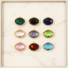 Picture of 1 Piece Eco-friendly PVD Waterproof Anti-Tarnish Hypoallergenic 304 Stainless Steel & Glass Geometric Charms Wholesale 18K Real Gold Plated Oval Faceted 21mm x 19mm