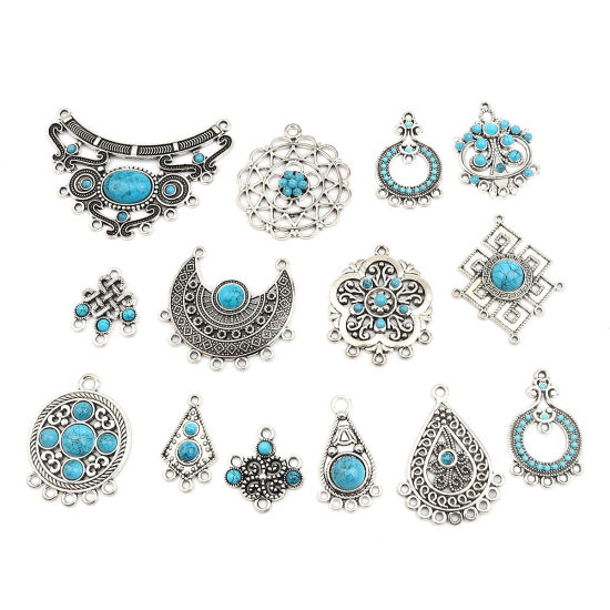 Image de Connecteurs Style Bohème Imitation Turquoise  