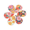 Изображение PU Leather Pendants Drop Multicolor Sunflower Glitter 57mm x 37mm, 10 PCs
