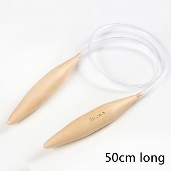 Image de Aiguilles Circulaire en Bambou Couleur Naturelle 50cm long