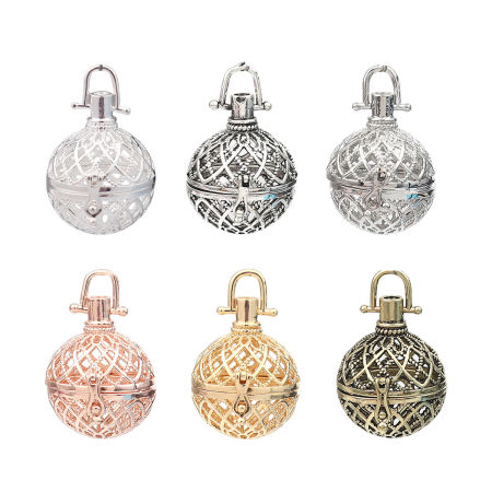 Zinc Based Alloy Pendants Round Disc Filigree