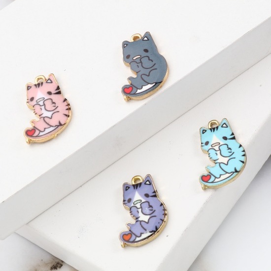 Immagine di Zinc Based Alloy Pendants Cat Animal