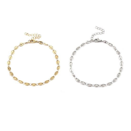 Image de 1 Pièce Bracelets en Acier Inoxydable Placage sous Vide Multicolore Grain de Café