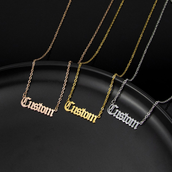Picture of Stainless Steel Customized Name Necklace Personalized Letter Charm Pendant