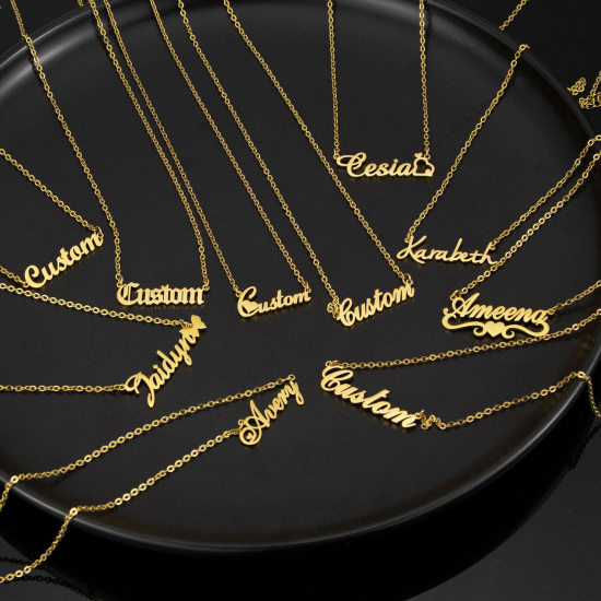 Picture of Stainless Steel Customized Name Necklace Personalized Letter Charm Pendant