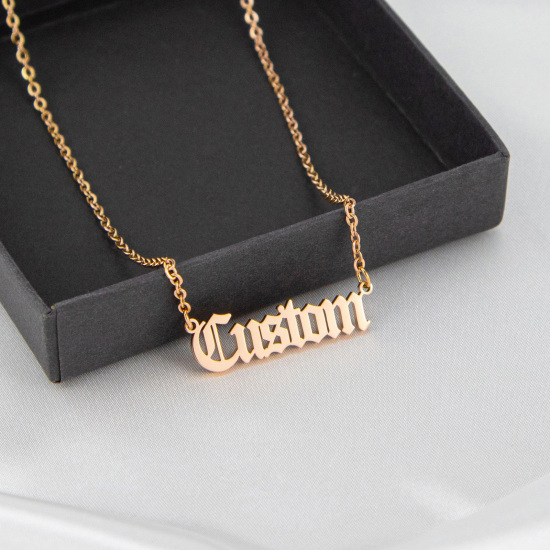 Picture of Stainless Steel Customized Name Necklace Personalized Letter Charm Pendant