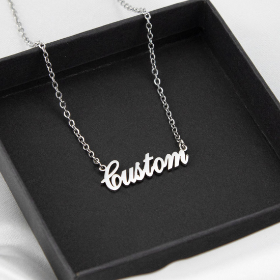 Picture of Stainless Steel Customized Name Necklace Personalized Letter Charm Pendant