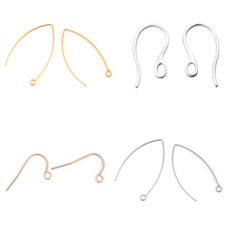 Stainless Steel Ear Wire Hooks Earring Multicolor With Loop