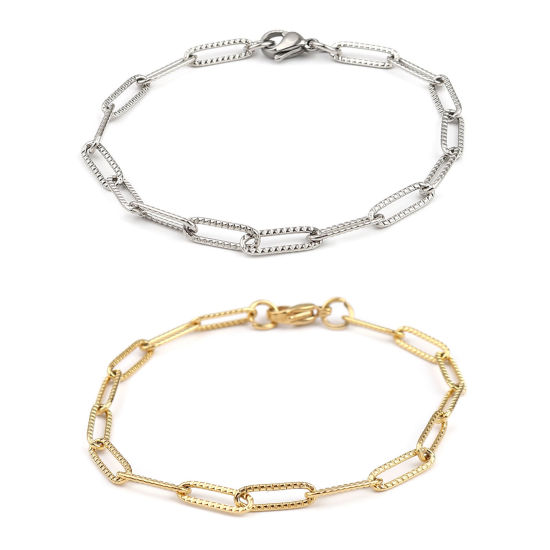 Image de Bracelets En Gros Chaîne de Trombone Placage sous Vide, Unisexe Minimaliste Cadeau Fournitures de Bijoux 1 Pièce