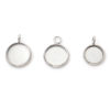 Picture of Stainless Steel Charms Silver Tone Round Disc Cabochon Settings