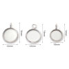 Picture of Stainless Steel Charms Silver Tone Round Disc Cabochon Settings