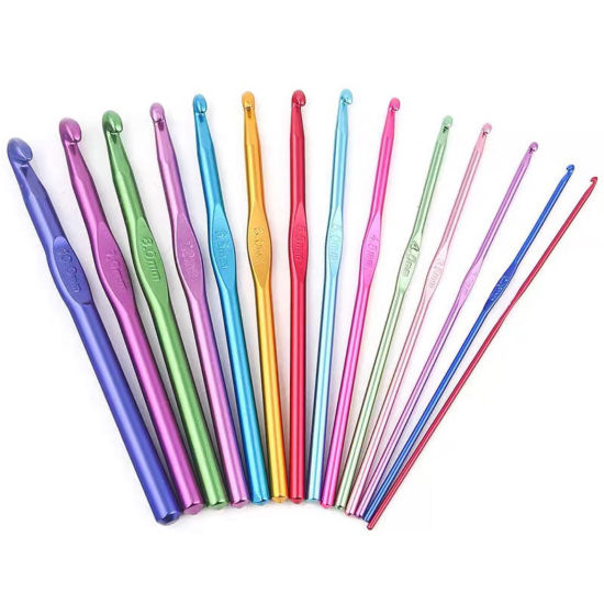 Image de Aiguilles Crochets en Aluminium Multicolore 15cm long, 5 Pièces