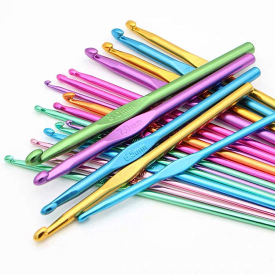 Image de Aiguilles Crochets en Aluminium Multicolore 15cm long, 5 Pièces