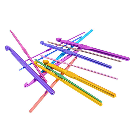 Image de Aiguilles Crochets en Aluminium Multicolore 15cm long, 5 Pièces