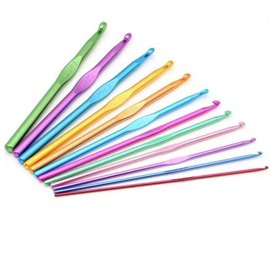 Image de Aiguilles Crochets en Aluminium Multicolore 15cm long, 5 Pièces