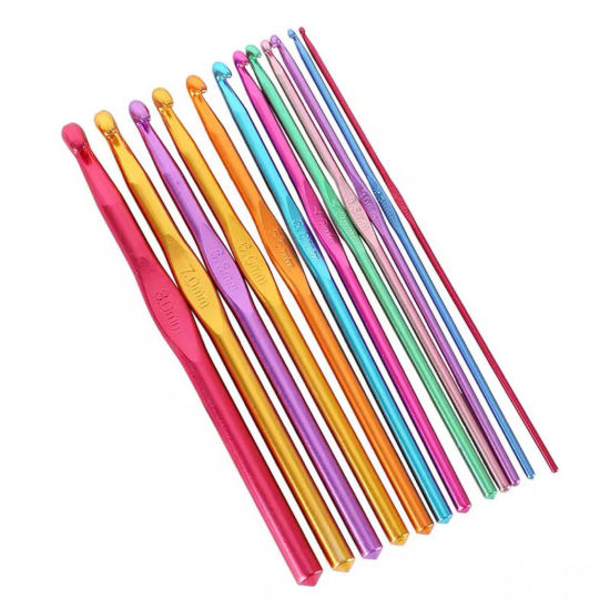 Image de Aiguilles Crochets en Aluminium Multicolore 15cm long, 5 Pièces