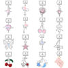 Picture of 1 Piece 304 Stainless Steel Stylish Italian Charm Links For DIY Modular Bracelet Watch Jewelry Making, With Zinc Alloy Pendant Star Cherry Fruit Silver Tone 10mm x 9mm