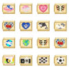 Picture of 304 Stainless Steel Stylish Italian Charm Links For DIY Bracelet Jewelry Making Gold Plated Rectangle Heart 10mm x 9mm