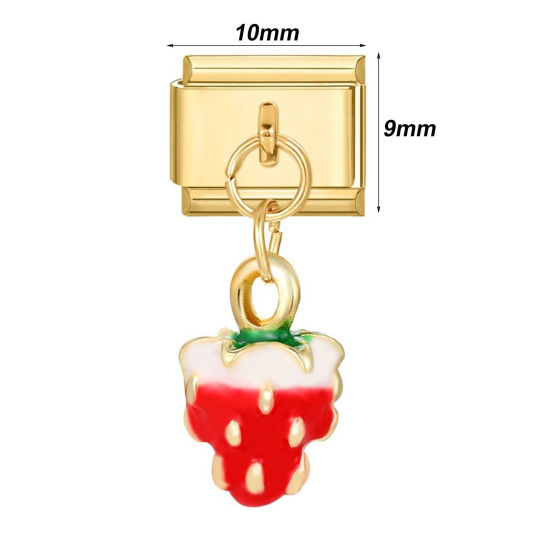 Image de 1 Pièce Maillons de Charme Italiens pour la Fabrication de Bijoux de Montres-Bracelets Modulables à Faire Soi-Même Élégant en 304 Acier Inoxydable Doré Etoile Animal Marin Alliage de Zinc Pendentif 10mm x 9mm
