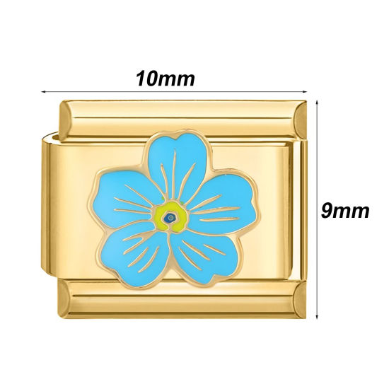 Image de 1 Pièce Bracelet à Maillons Breloques Italiens Accessories de Fabrication de Bracelets Bijoux DIY Élégant en 304 Acier Inoxydable Doré Rectangle 10mm x 9mm