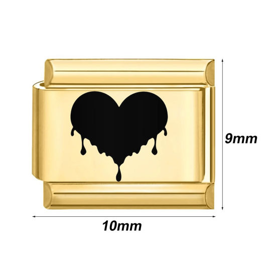 Image de 1 Pièce Bracelet à Maillons Breloques Italiens Accessories de Fabrication de Bracelets Bijoux DIY en 304 Acier Inoxydable Multicolore Rectangle 10mm x 9mm