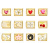 Picture of 304 Stainless Steel Italian Charm Links For DIY Bracelet Jewelry Making Gold Plated Rectangle Heart 10mm x 9mm