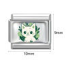 Picture of 1 Piece 304 Stainless Steel Italian Charm Links For DIY Bracelet Jewelry Making Wholesale Silver Tone Rectangle Animal 10mm x 9mm