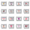 Picture of 304 Stainless Steel Mother's Day Italian Charm Links For DIY Bracelet Jewelry Making Wholesale Silver Tone Rectangle 10mm x 9mm