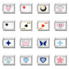 Picture of 304 Stainless Steel Stylish Italian Charm Links For DIY Bracelet Jewelry Making Wholesale Silver Tone Rectangle Enamel 10mm x 9mm