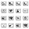 Picture of 304 Stainless Steel Stylish Italian Charm Links For DIY Bracelet Jewelry Making Wholesale Silver Tone Black Rectangle Word Message 10mm x 9mm